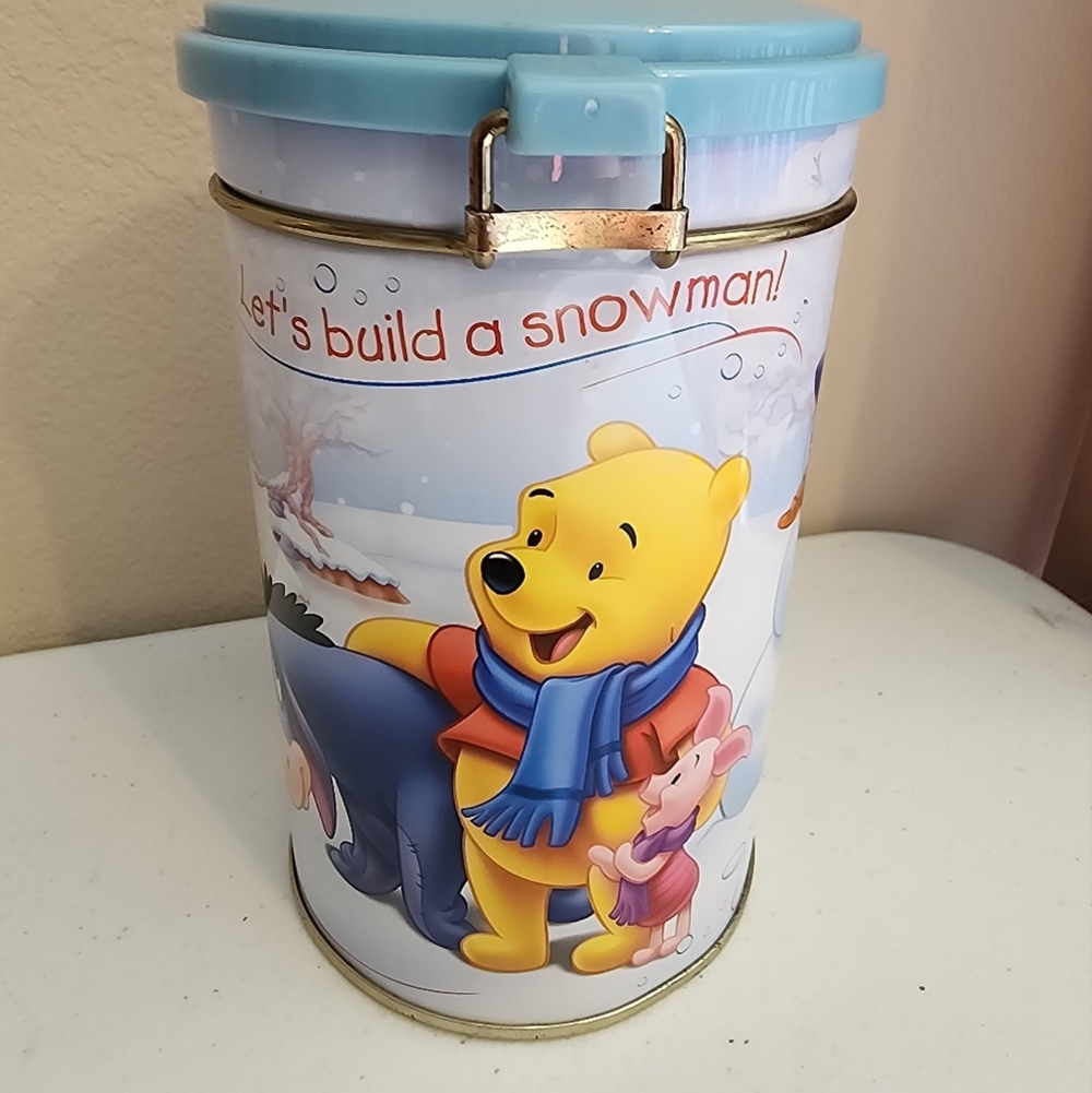 VINTAGE Disney Winnie the Pooh Snowman Tin